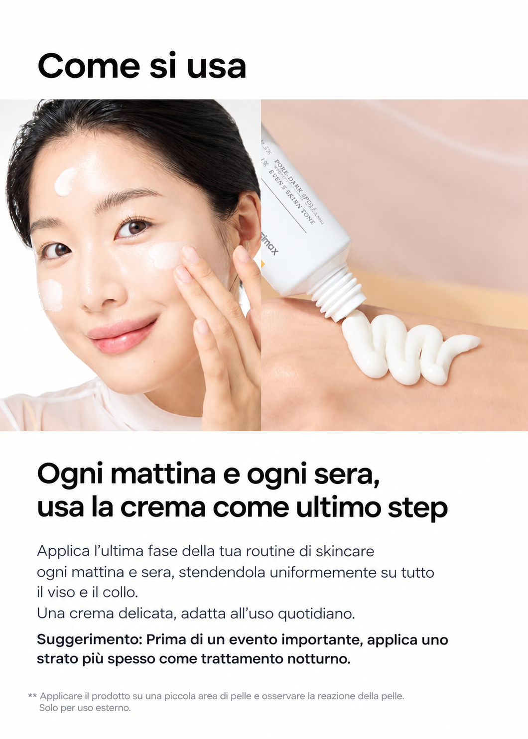 Crema illuminante con acido Tranexamico